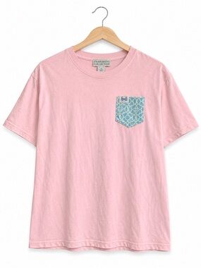 Fraternity Collection Youth Pink Pocket T-Shirt Made in USA Y-M Cotton Tee